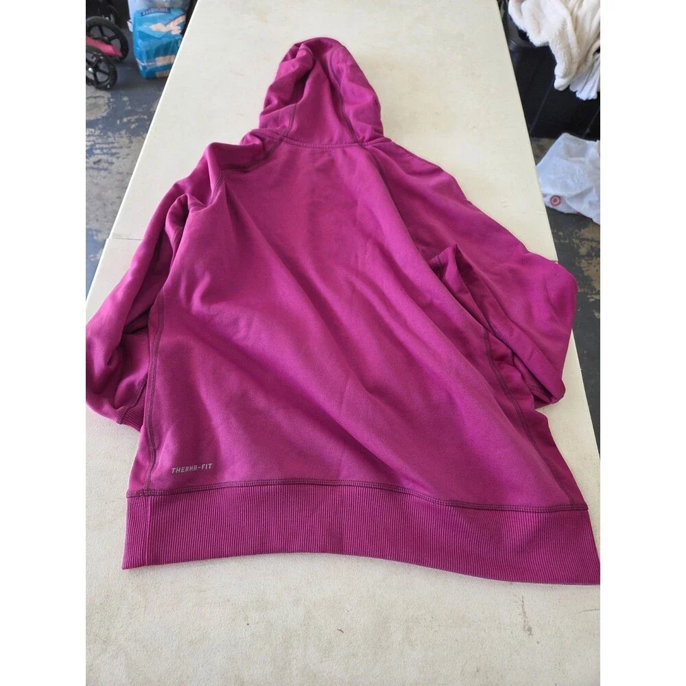 Nike Therma-FIT Women's XL Pullover Hoodie Magenta Pink Textured Swoosh Fleece